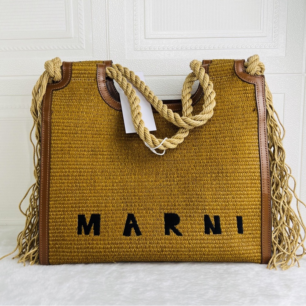 Marni Marcel North-South Tote Bag /MARNI MARCEL RAFFIA NORTH SOUTH ROPE TOTE BAG